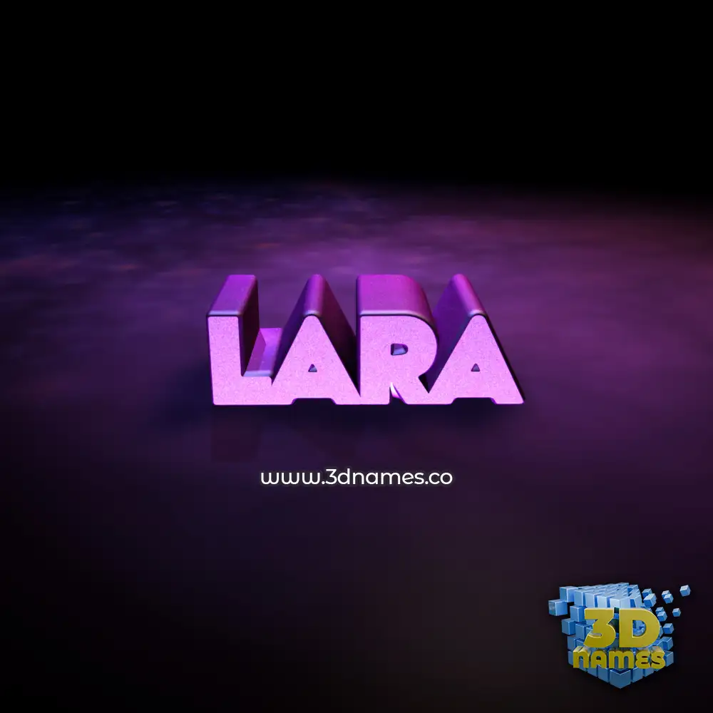 lara in Big Purple style - 3D name wallpaper