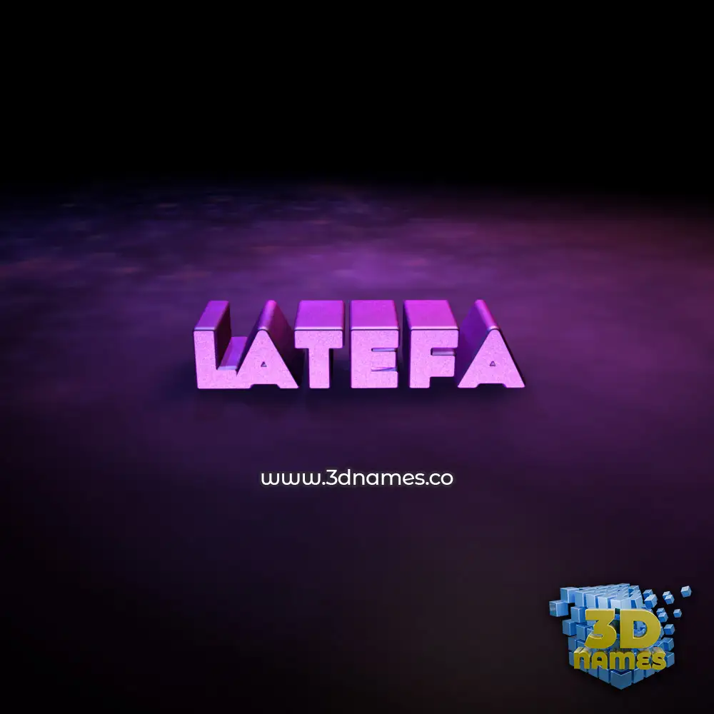 latefa in Big Purple style - 3D name wallpaper