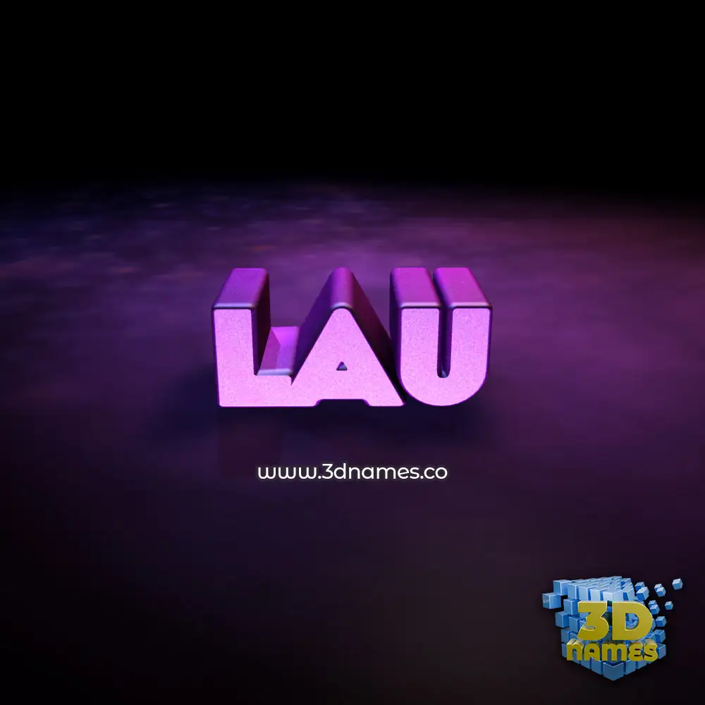 lau in Big Purple style - 3D name wallpaper