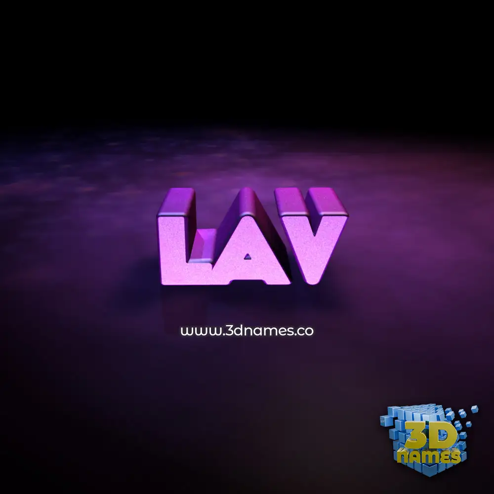 lav in Big Purple style - 3D name wallpaper
