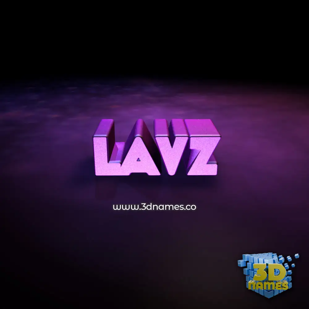 lavz in Big Purple style - 3D name wallpaper