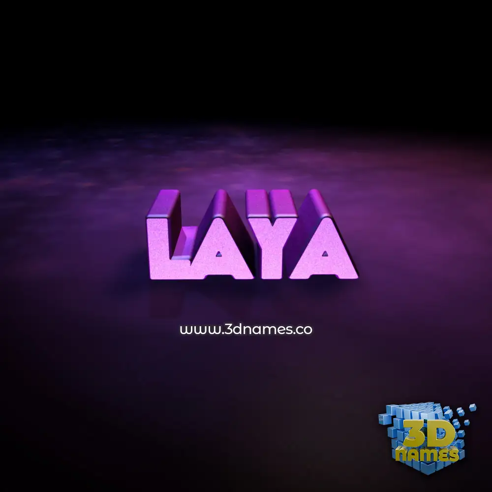 laya in Big Purple style - 3D name wallpaper