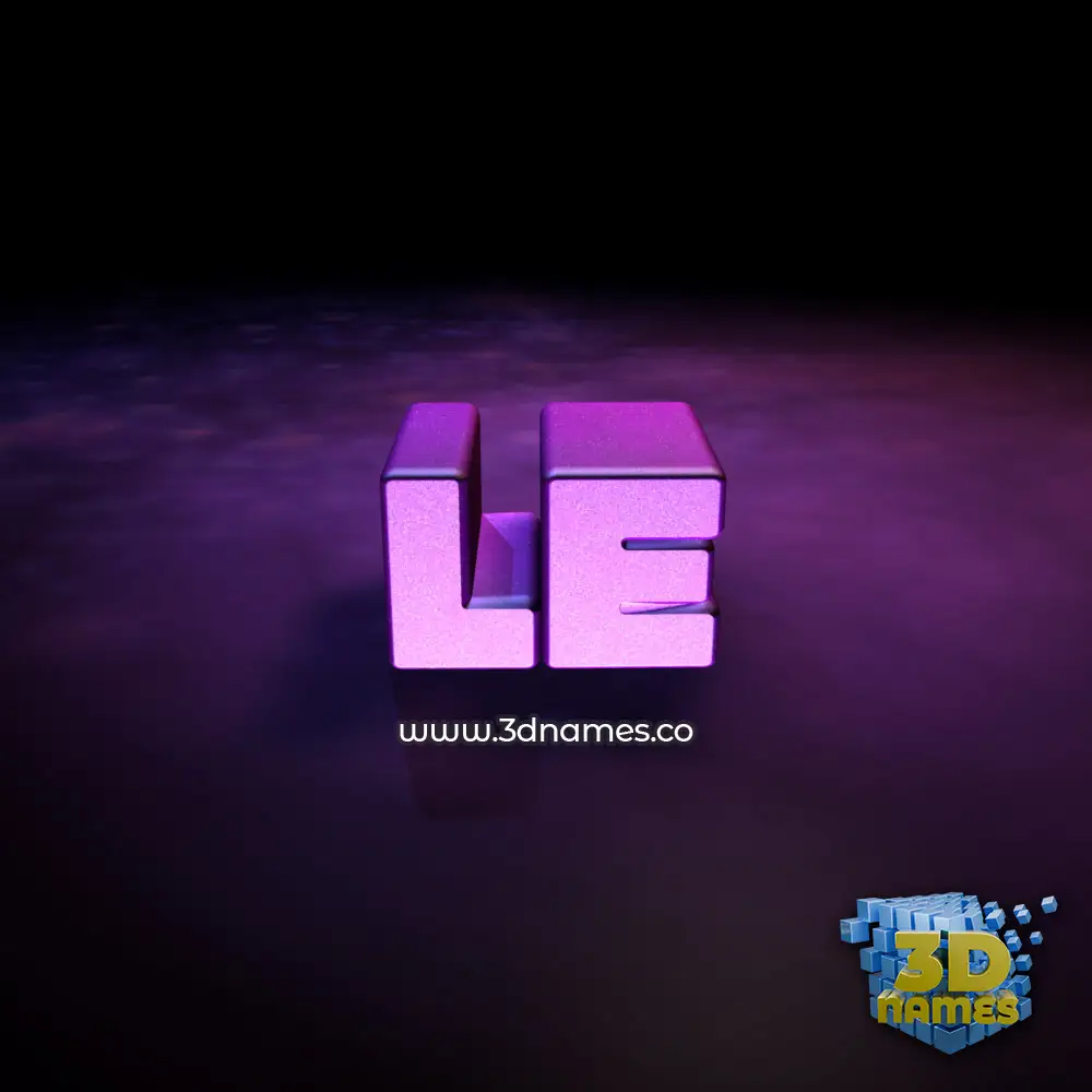 le in Big Purple style - 3D name wallpaper