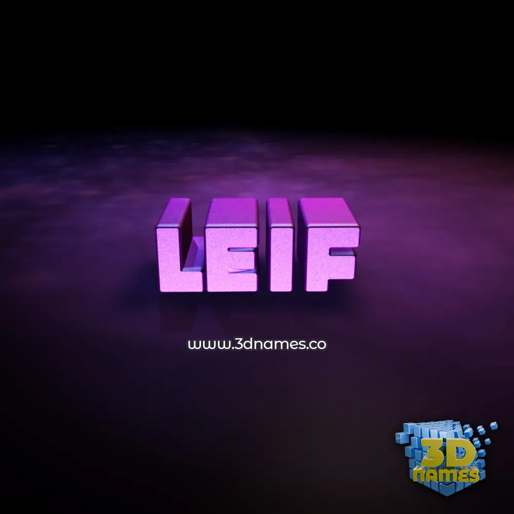 leif in Big Purple style - 3D name wallpaper