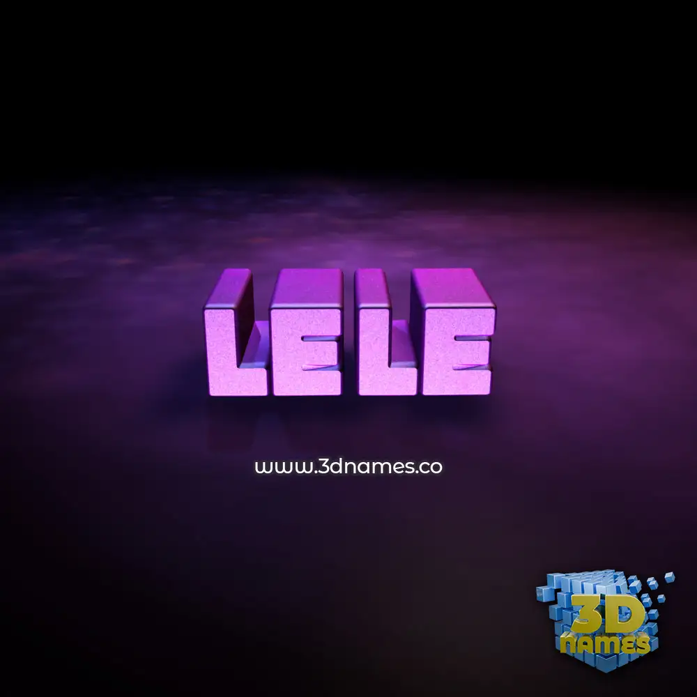 lele in Big Purple style - 3D name wallpaper