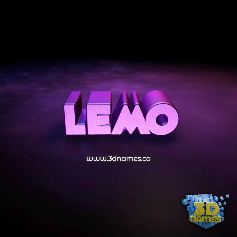 lemo in Big Purple style - 3D name wallpaper