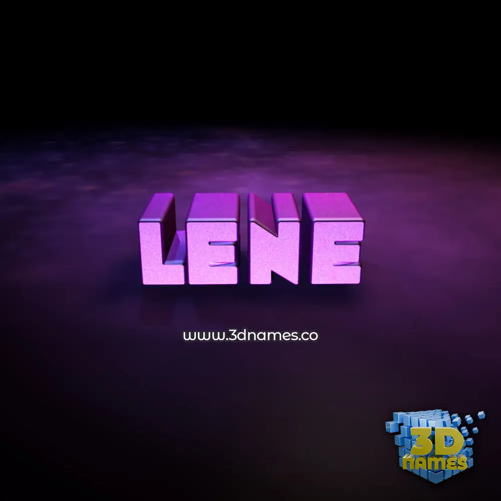 lene in Big Purple style - 3D name wallpaper