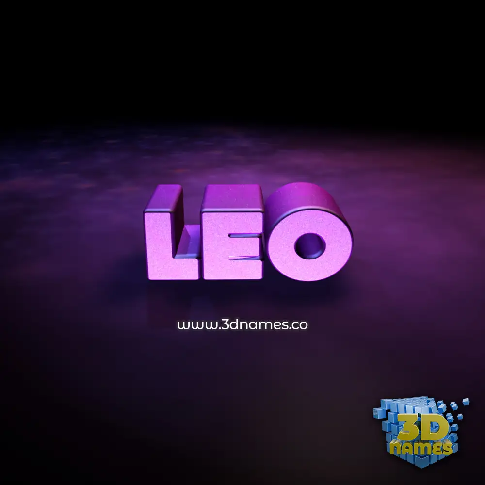 leo in Big Purple style - 3D name wallpaper
