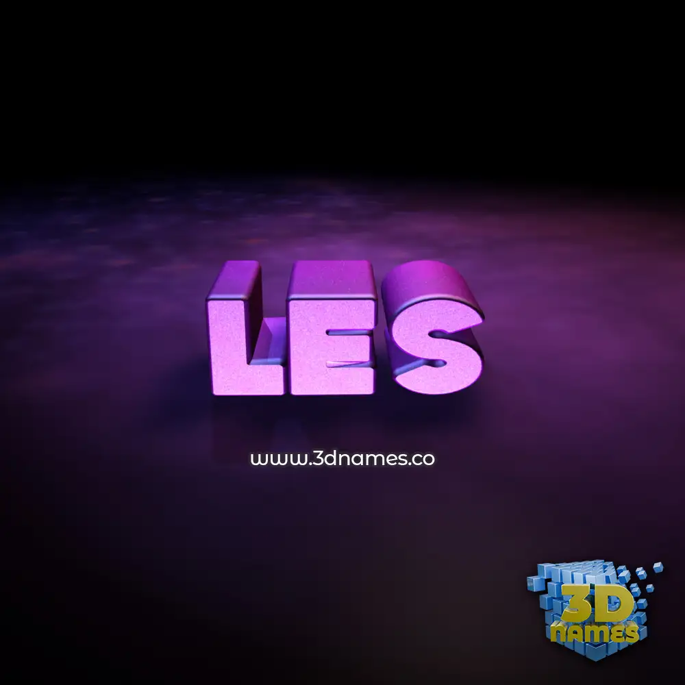 les in Big Purple style - 3D name wallpaper