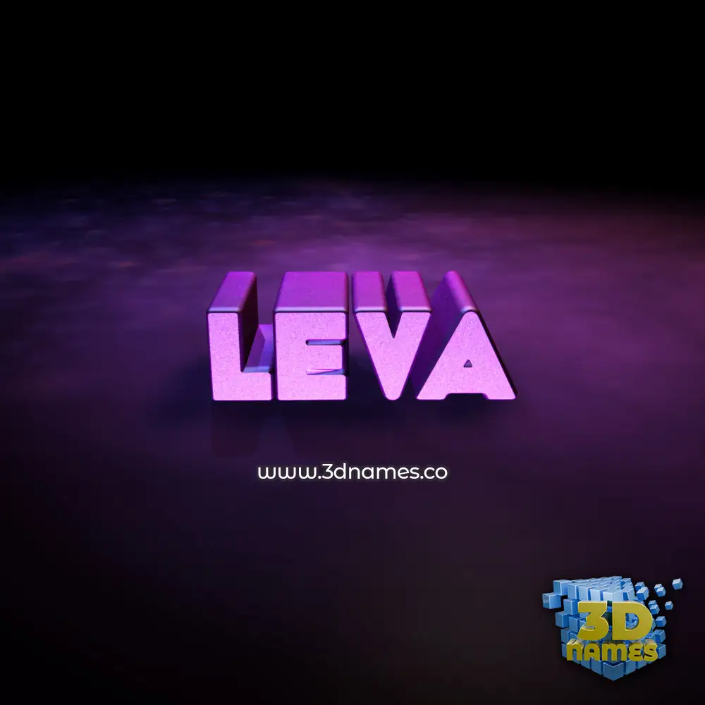 leva in Big Purple style - 3D name wallpaper