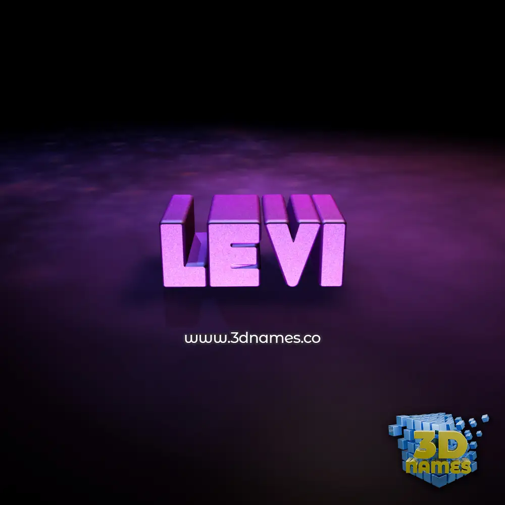 levi in Big Purple style - 3D name wallpaper