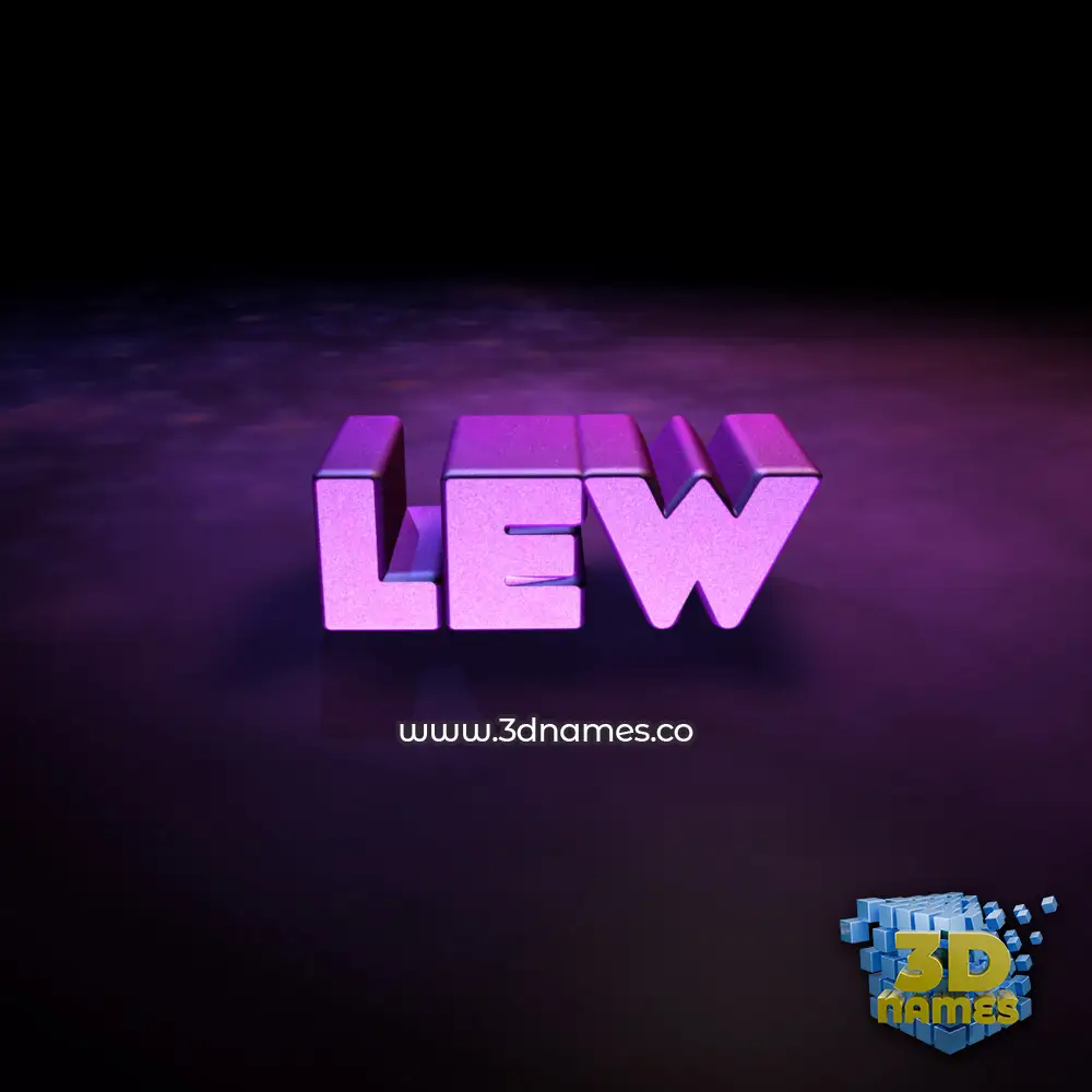lew in Big Purple style - 3D name wallpaper