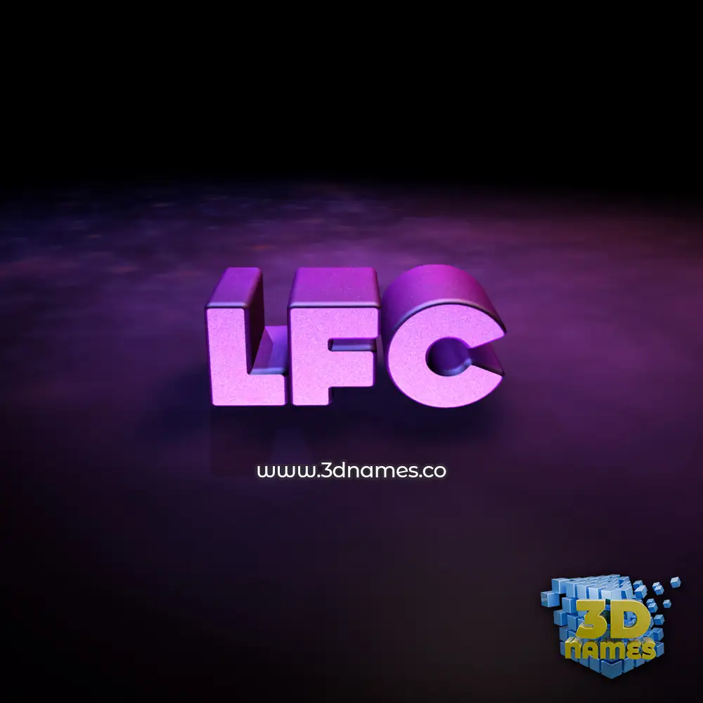 lfc in Big Purple style - 3D name wallpaper