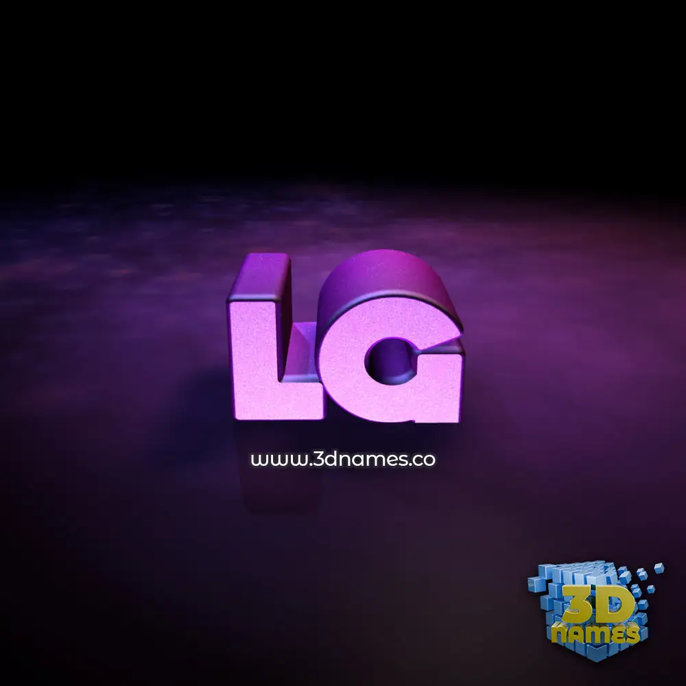 lg in Big Purple style - 3D name wallpaper