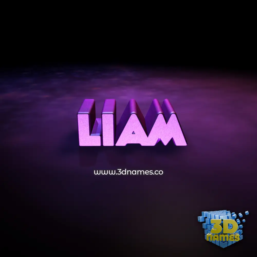 liam in Big Purple style - 3D name wallpaper