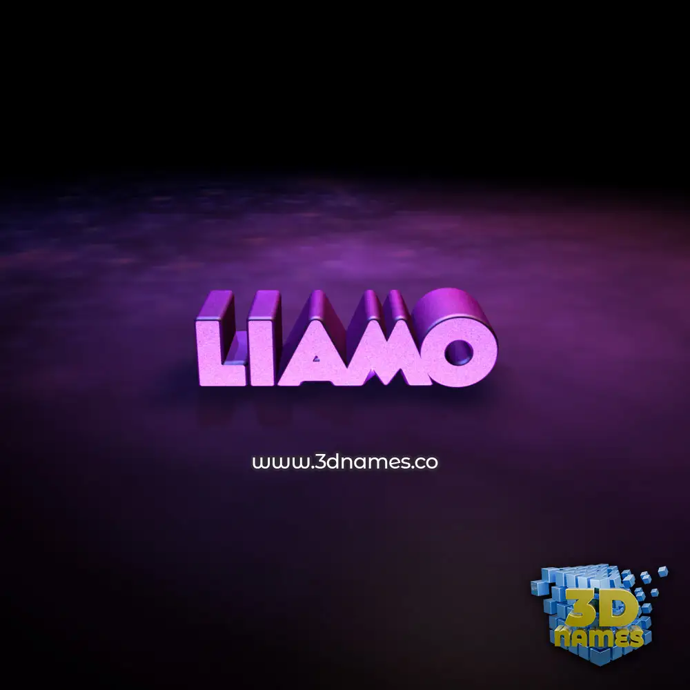 liamo in Big Purple style - 3D name wallpaper