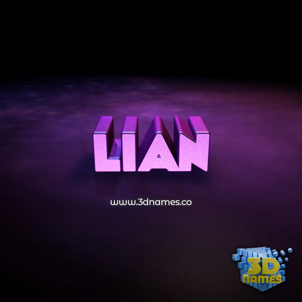lian in Big Purple style - 3D name wallpaper