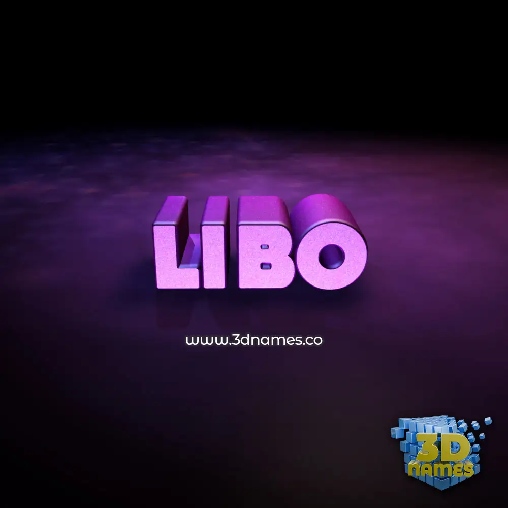 libo in Big Purple style - 3D name wallpaper