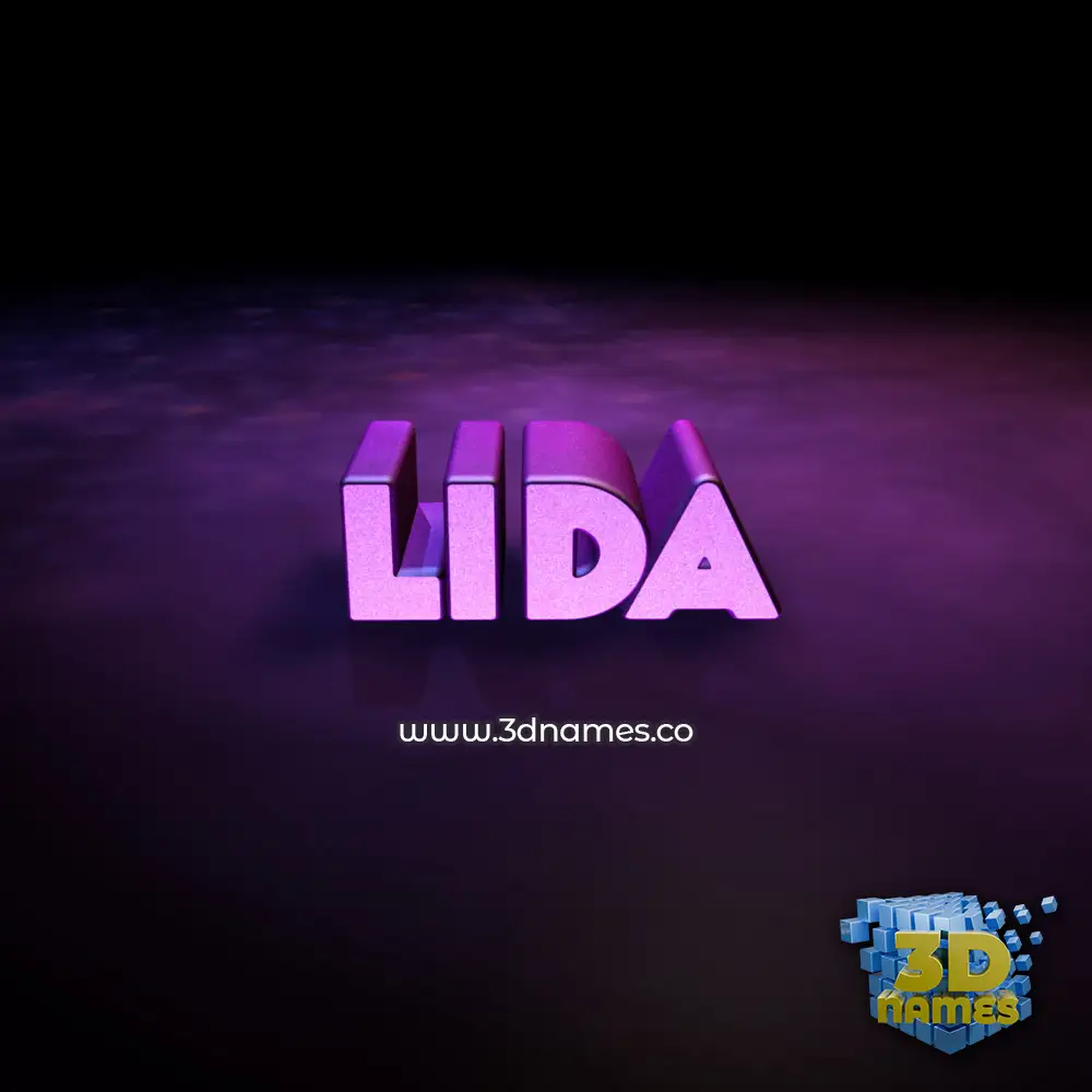lida in Big Purple style - 3D name wallpaper