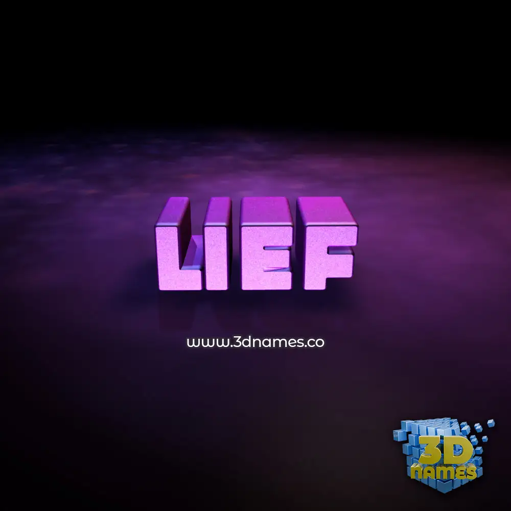 lief in Big Purple style - 3D name wallpaper