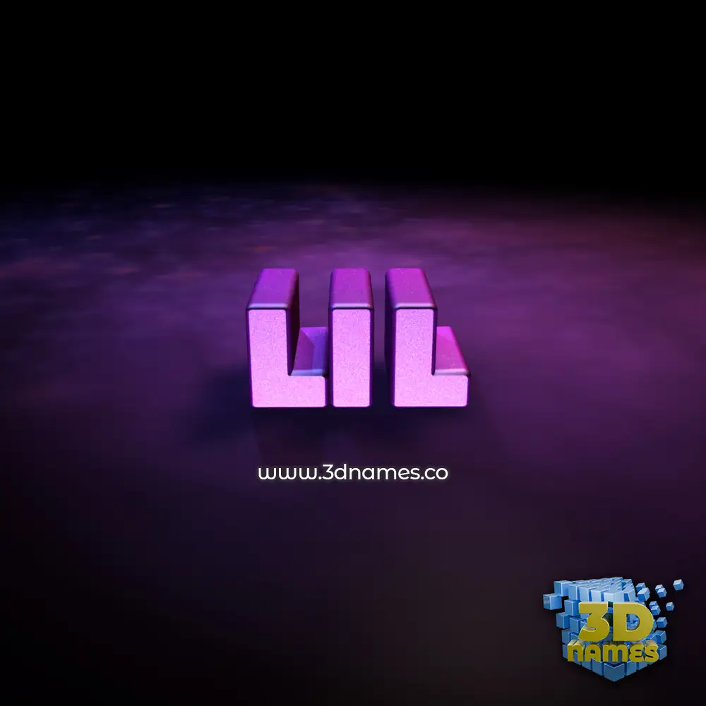 lil in Big Purple style - 3D name wallpaper