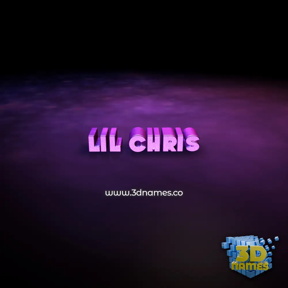 lil chris in Big Purple style - 3D name wallpaper