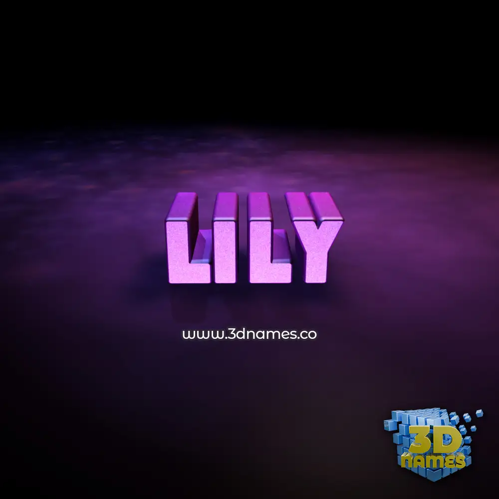 lily in Big Purple style - 3D name wallpaper