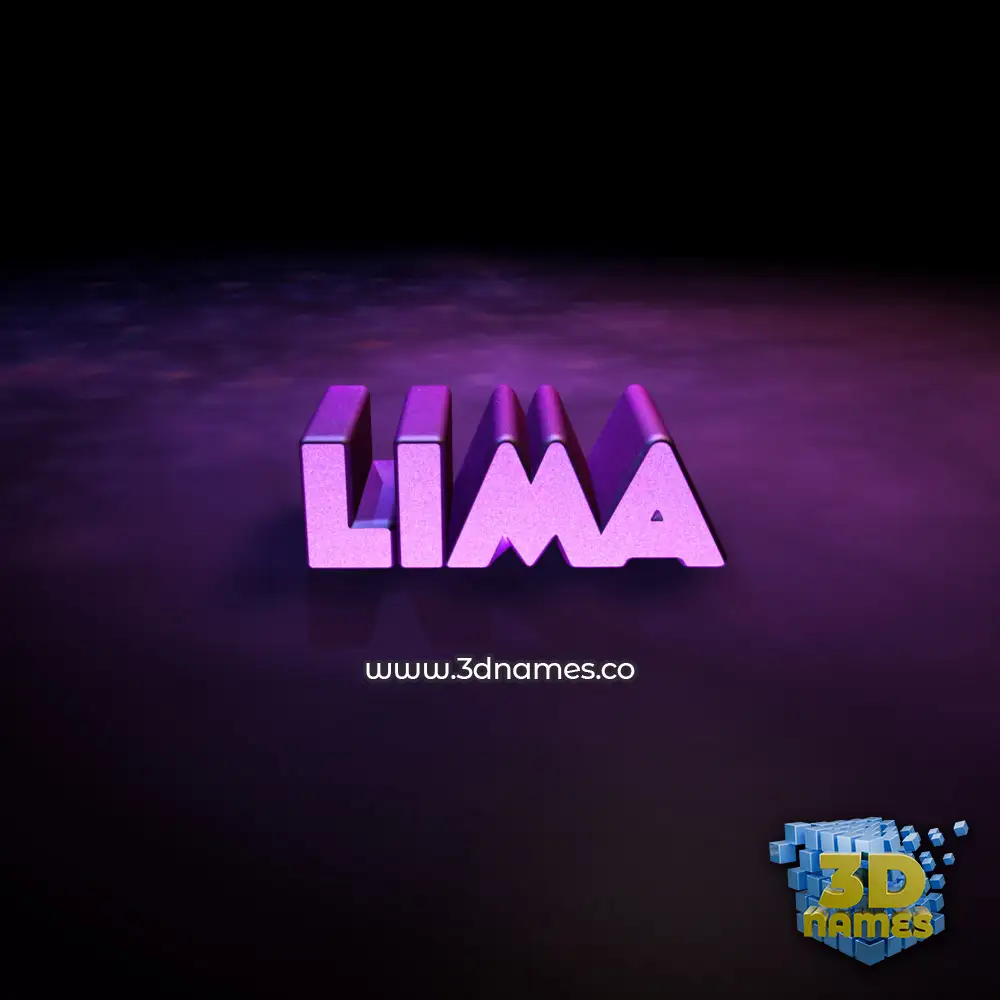 lima in Big Purple style - 3D name wallpaper
