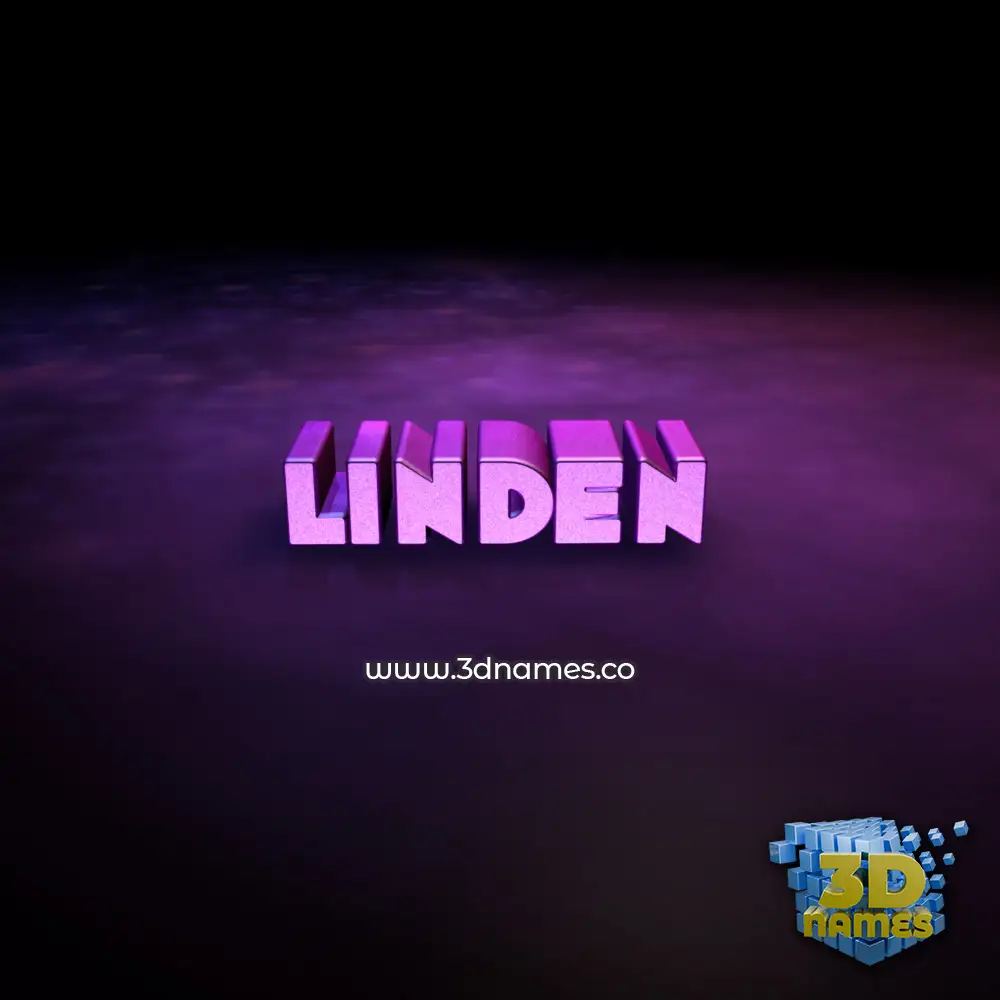 linden in Big Purple style - 3D name wallpaper