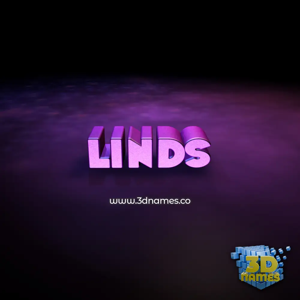 linds in Big Purple style - 3D name wallpaper