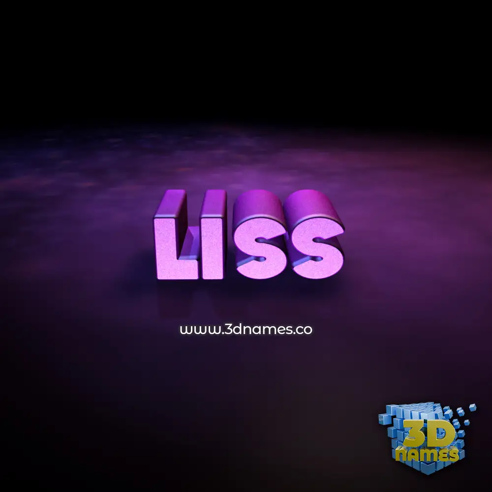 liss in Big Purple style - 3D name wallpaper