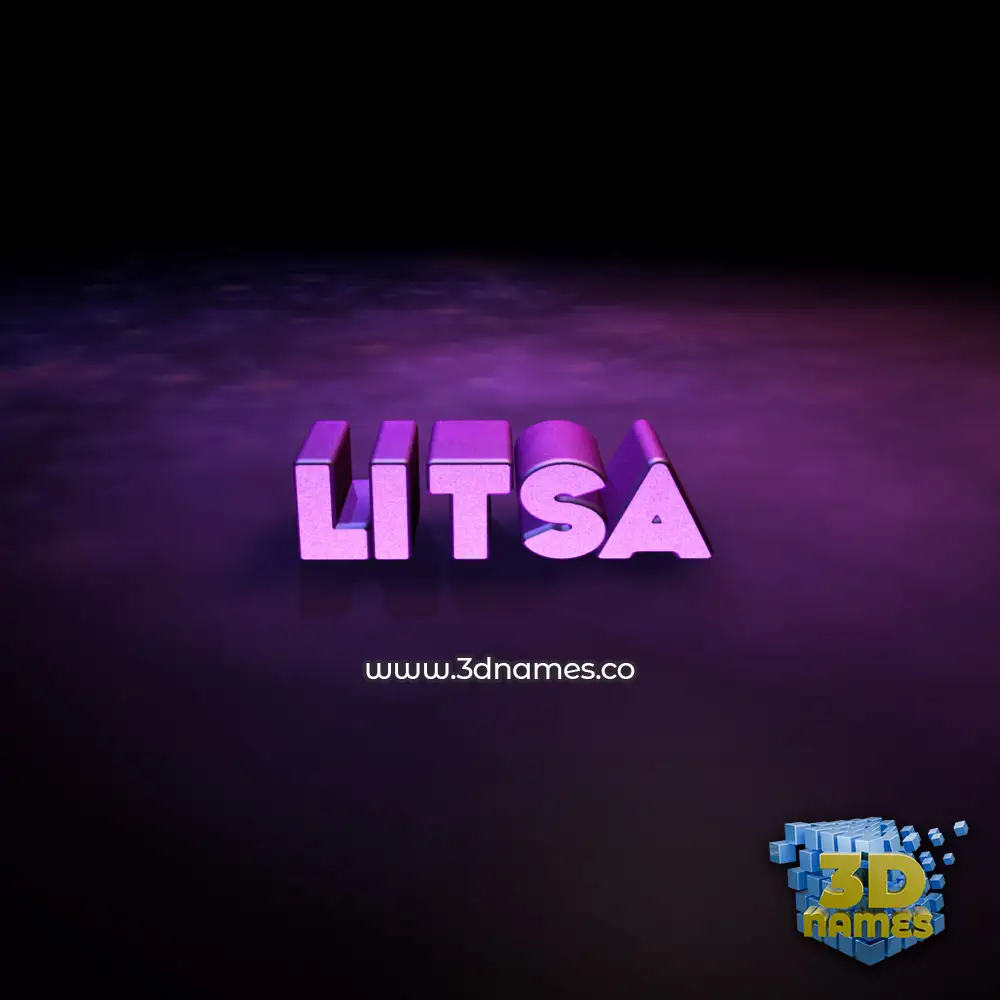 litsa in Big Purple style - 3D name wallpaper