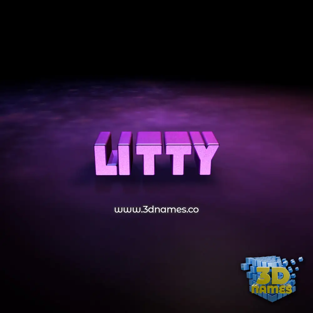 litty in Big Purple style - 3D name wallpaper