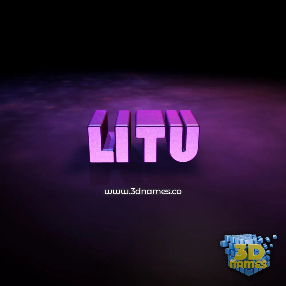 litu in Big Purple style - 3D name wallpaper
