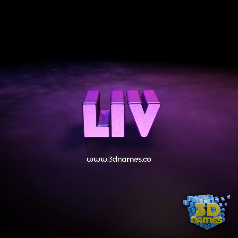 liv in Big Purple style - 3D name wallpaper