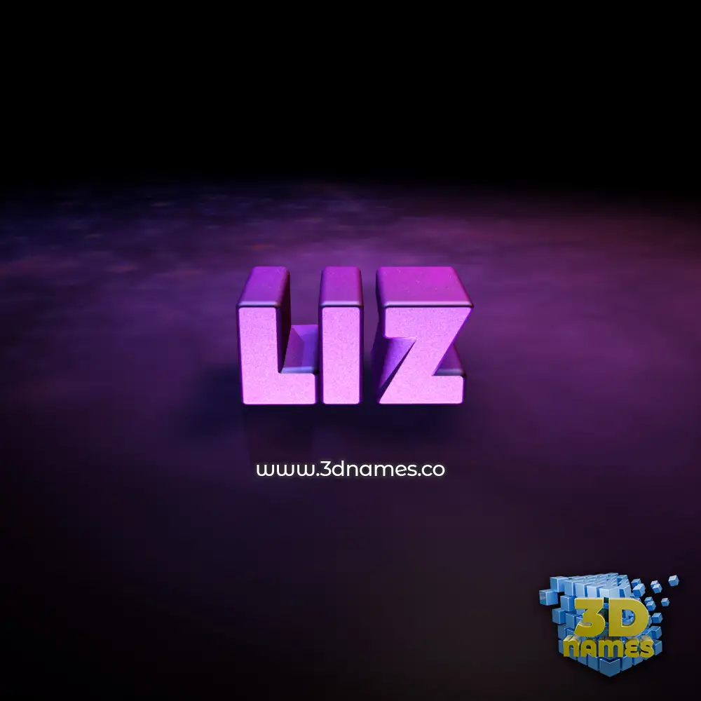 liz in Big Purple style - 3D name wallpaper