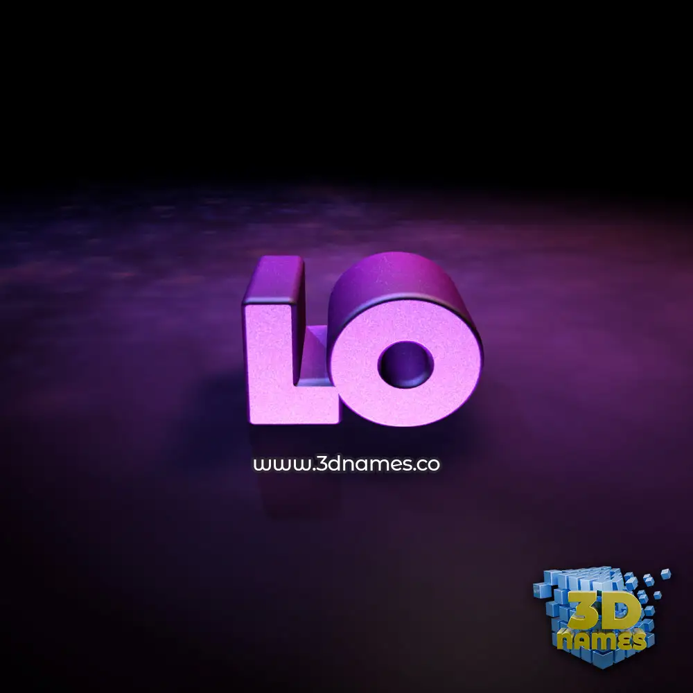 lo in Big Purple style - 3D name wallpaper