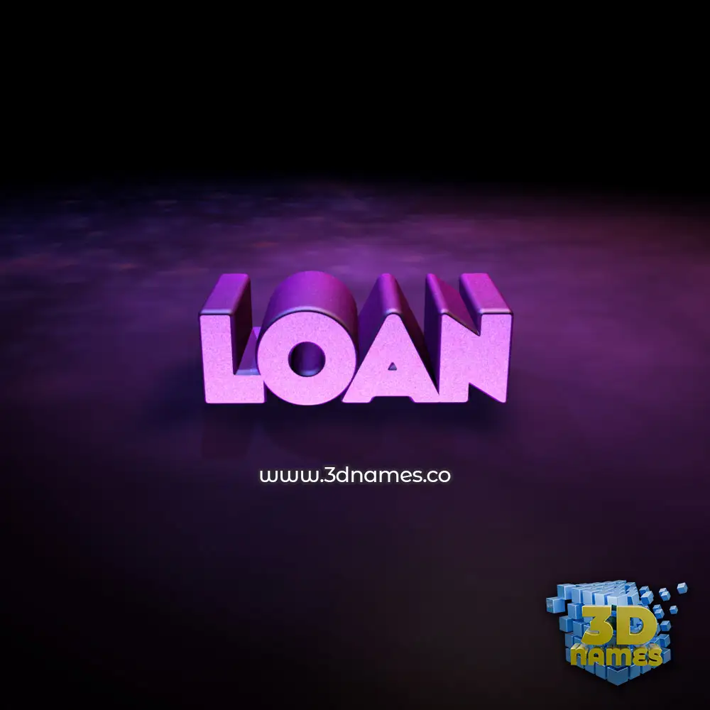 loan in Big Purple style - 3D name wallpaper