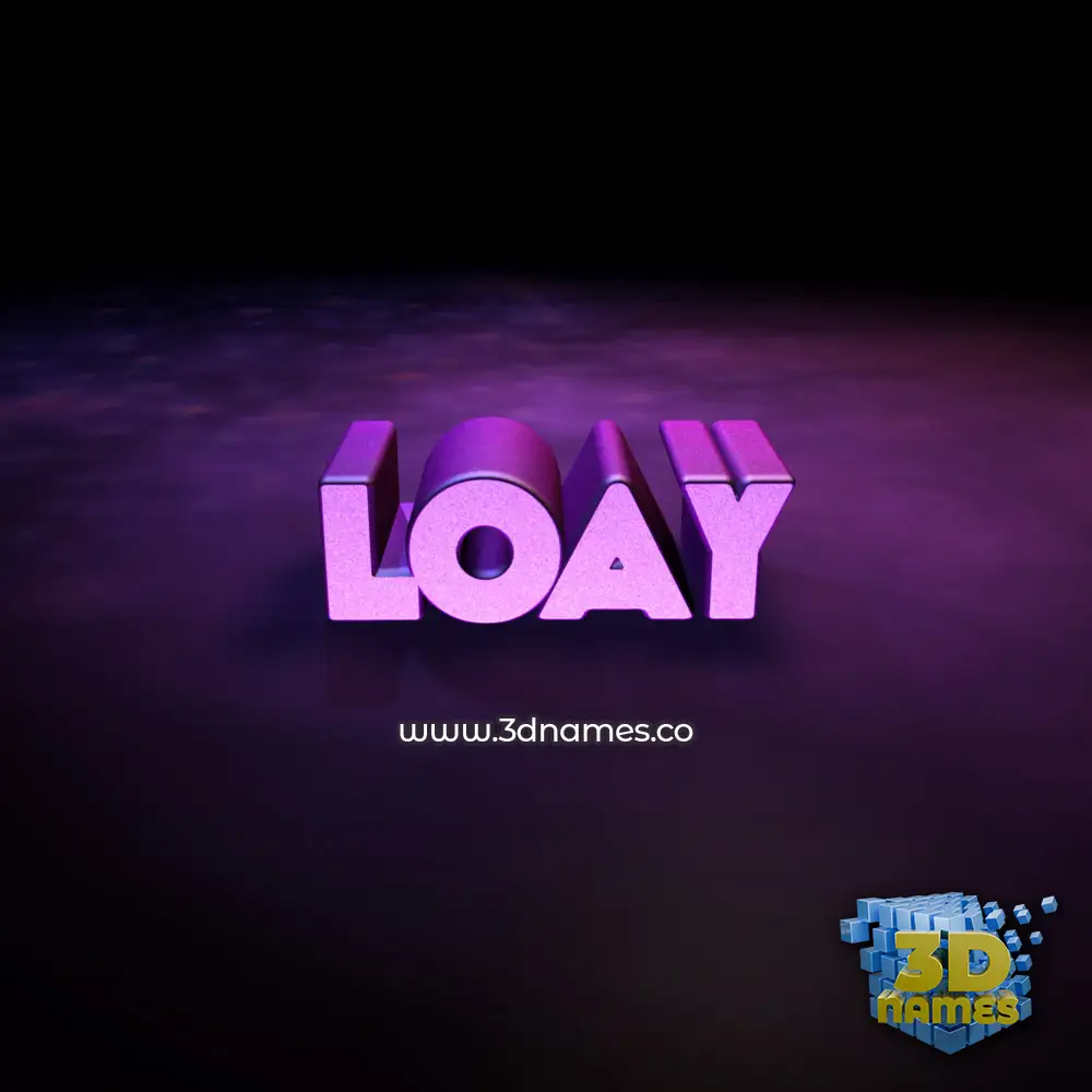 loay in Big Purple style - 3D name wallpaper