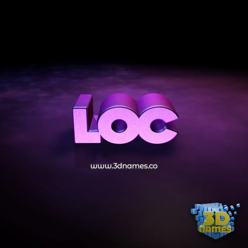 loc in Big Purple style - 3D name wallpaper