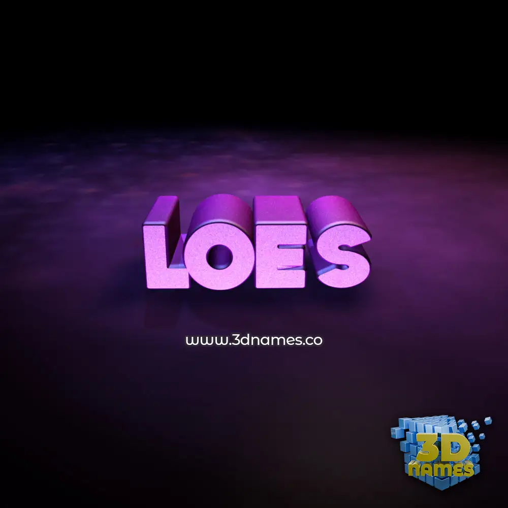 loes in Big Purple style - 3D name wallpaper