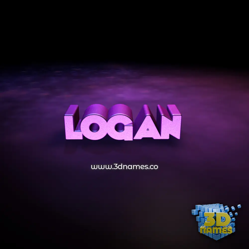 logan in Big Purple style - 3D name wallpaper