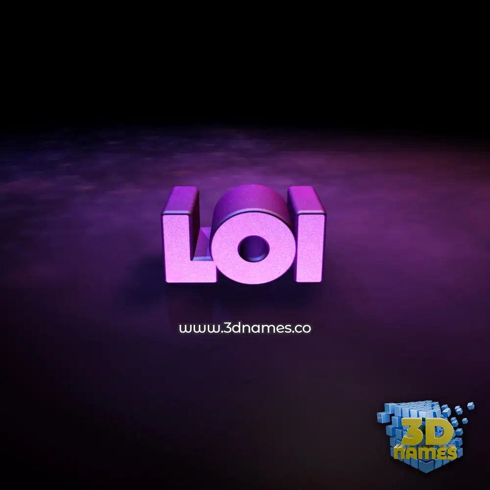 loi in Big Purple style - 3D name wallpaper