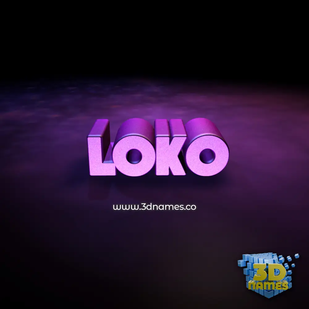 loko in Big Purple style - 3D name wallpaper