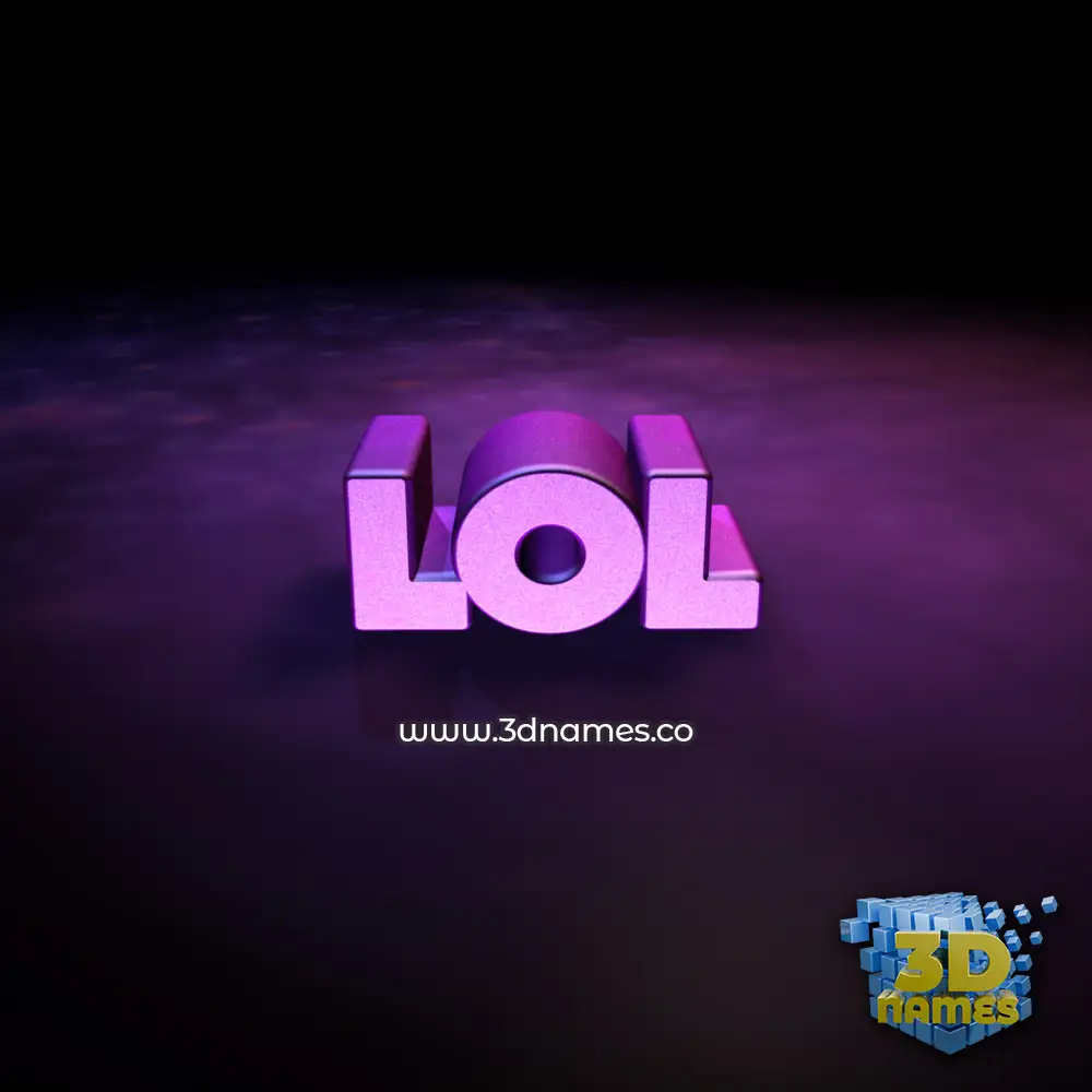 lol in Big Purple style - 3D name wallpaper