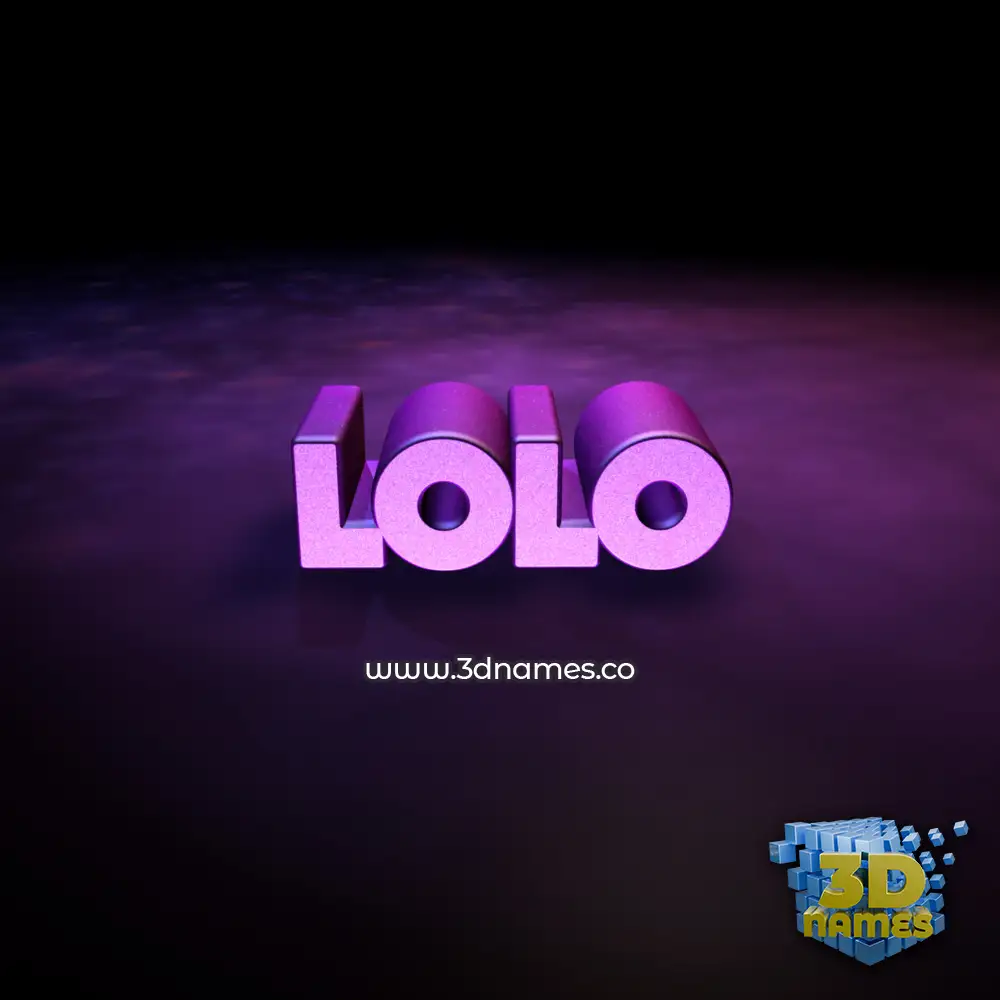 lolo in Big Purple style - 3D name wallpaper
