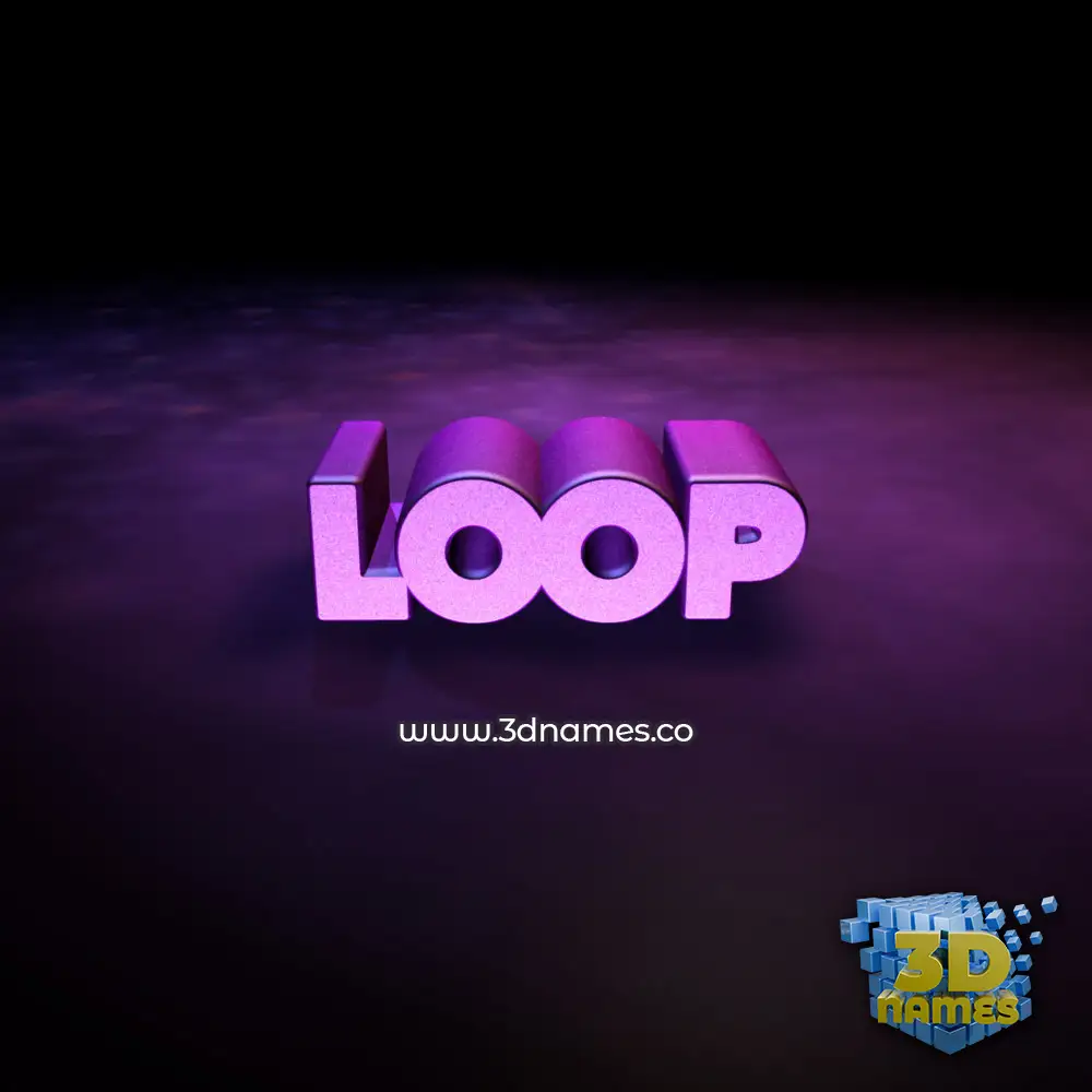 loop in Big Purple style - 3D name wallpaper