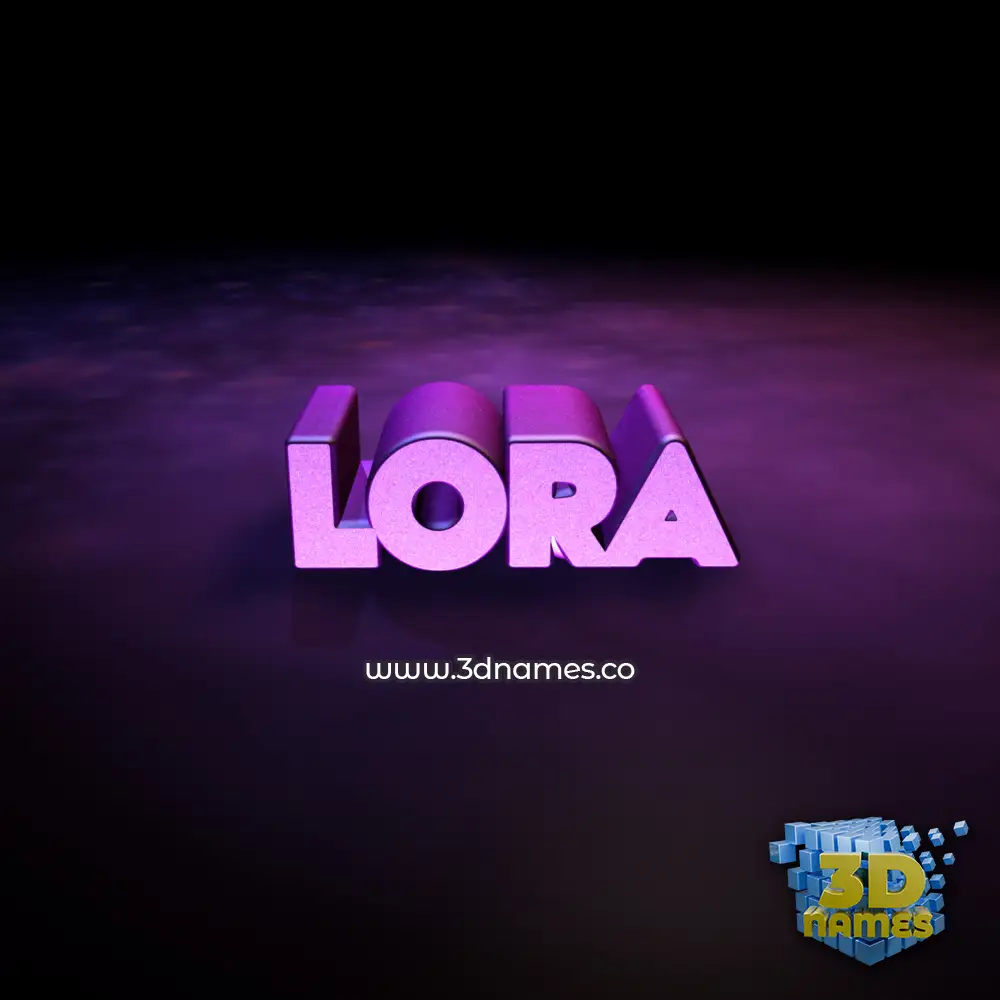lora in Big Purple style - 3D name wallpaper