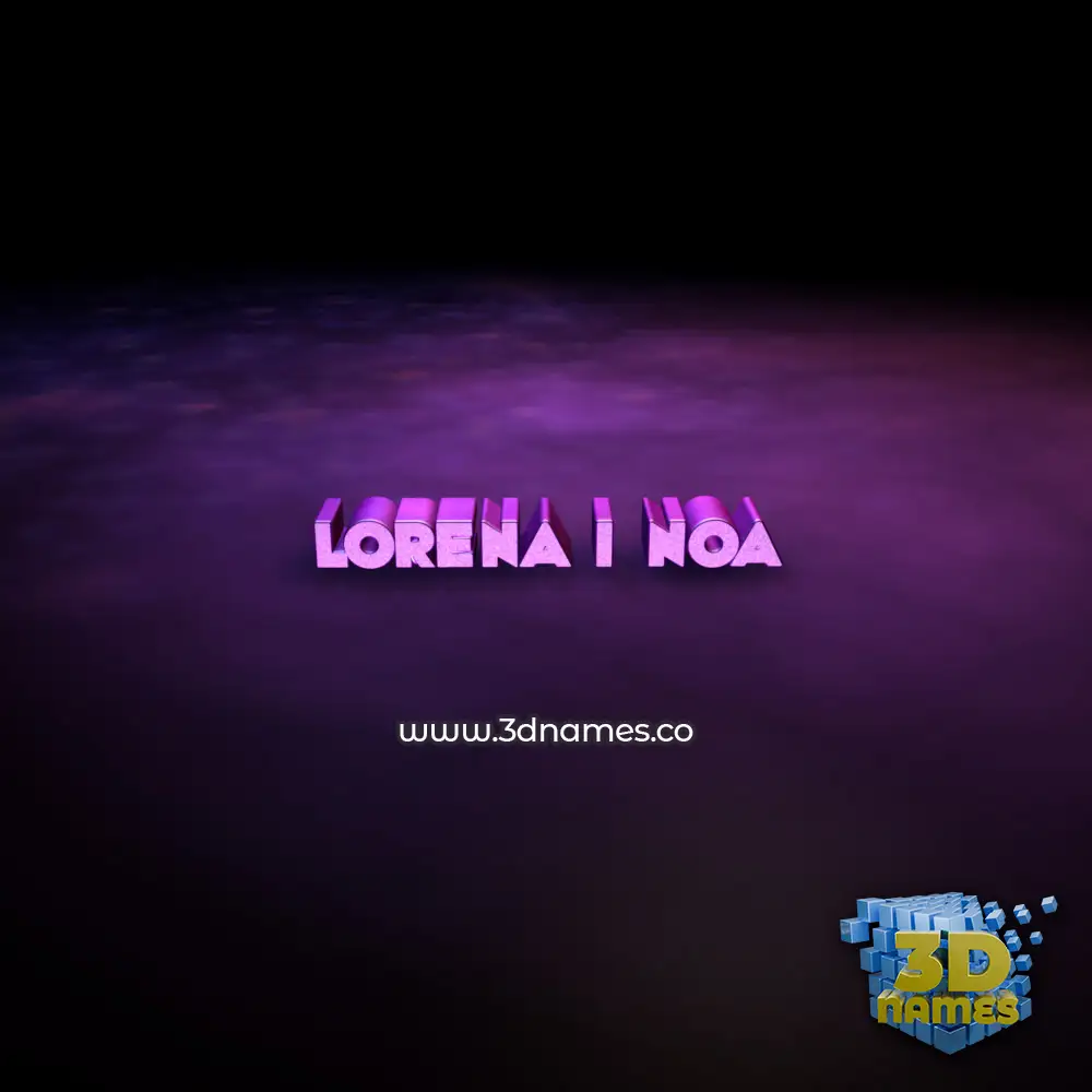 lorena i noa in Big Purple style - 3D name wallpaper