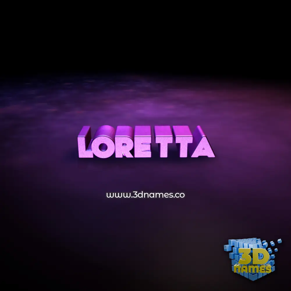 loretta in Big Purple style - 3D name wallpaper